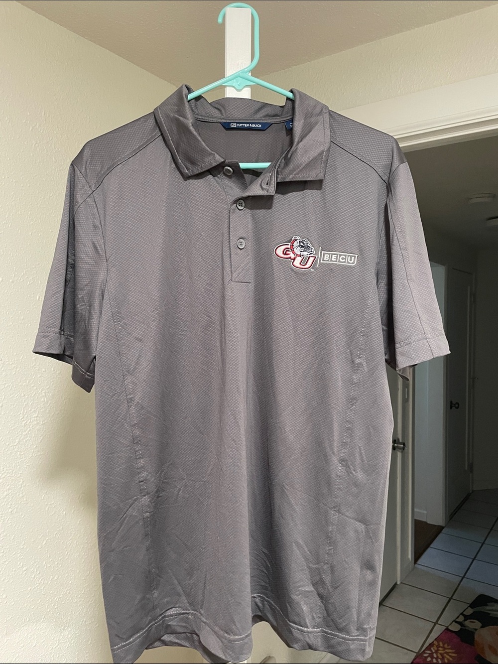 Grey GU Bulldogs Performance Polo Shirt